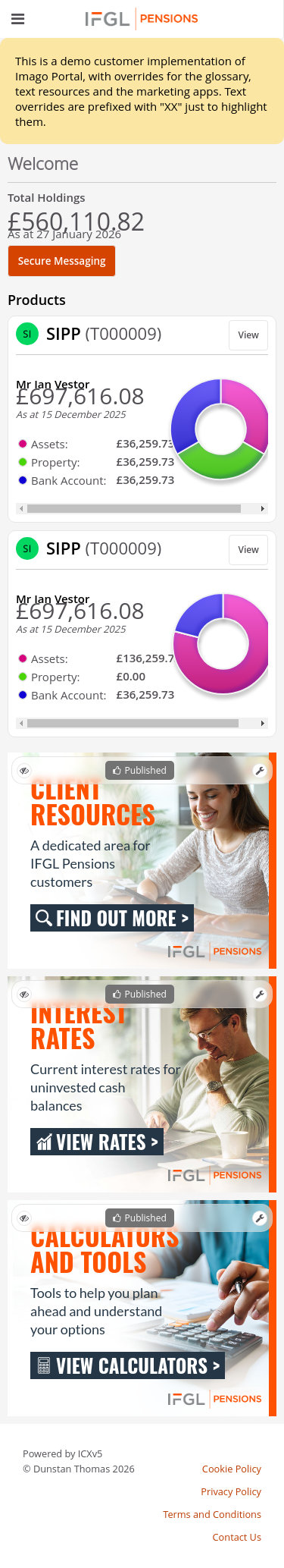 Customer-IFGL > 02 Client dashboard